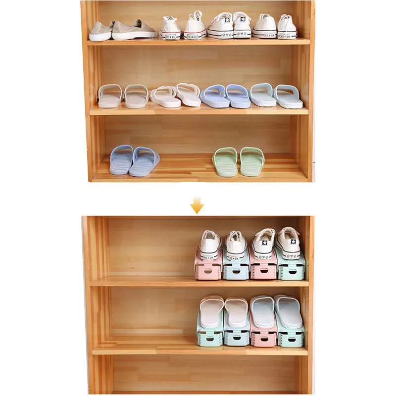 Support de Chaussures Réglable Durable, Fente de Soutien, Gain de Place, Armoire, Placard, Rangement, Boîte Lumineuse T1