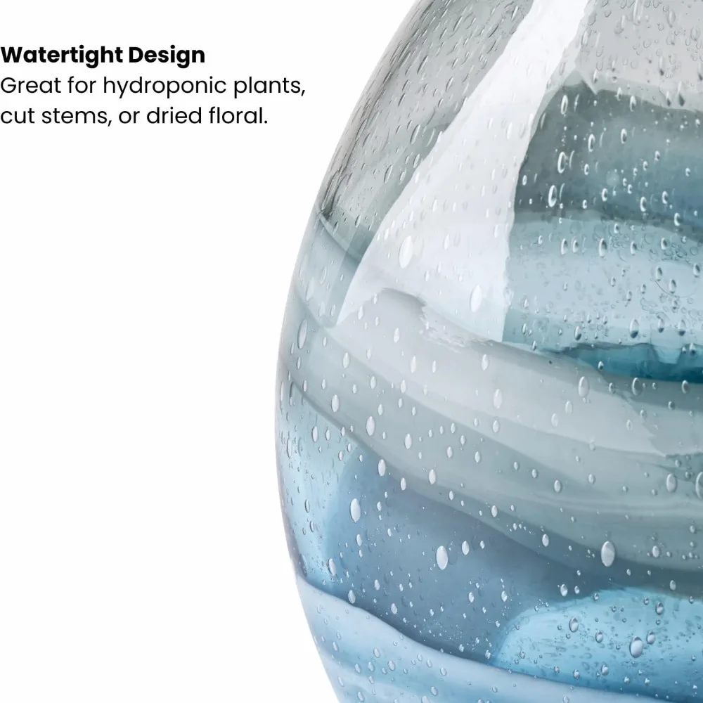 Tall Blue Glass Vase 6