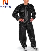 Ensemble de 1 tenue de sauna durable anti-déchirure pour l'entraînement, la remise en forme, la perte de poids, amincissante, couleur unie, vêtements de sport pour la salle de sport 6