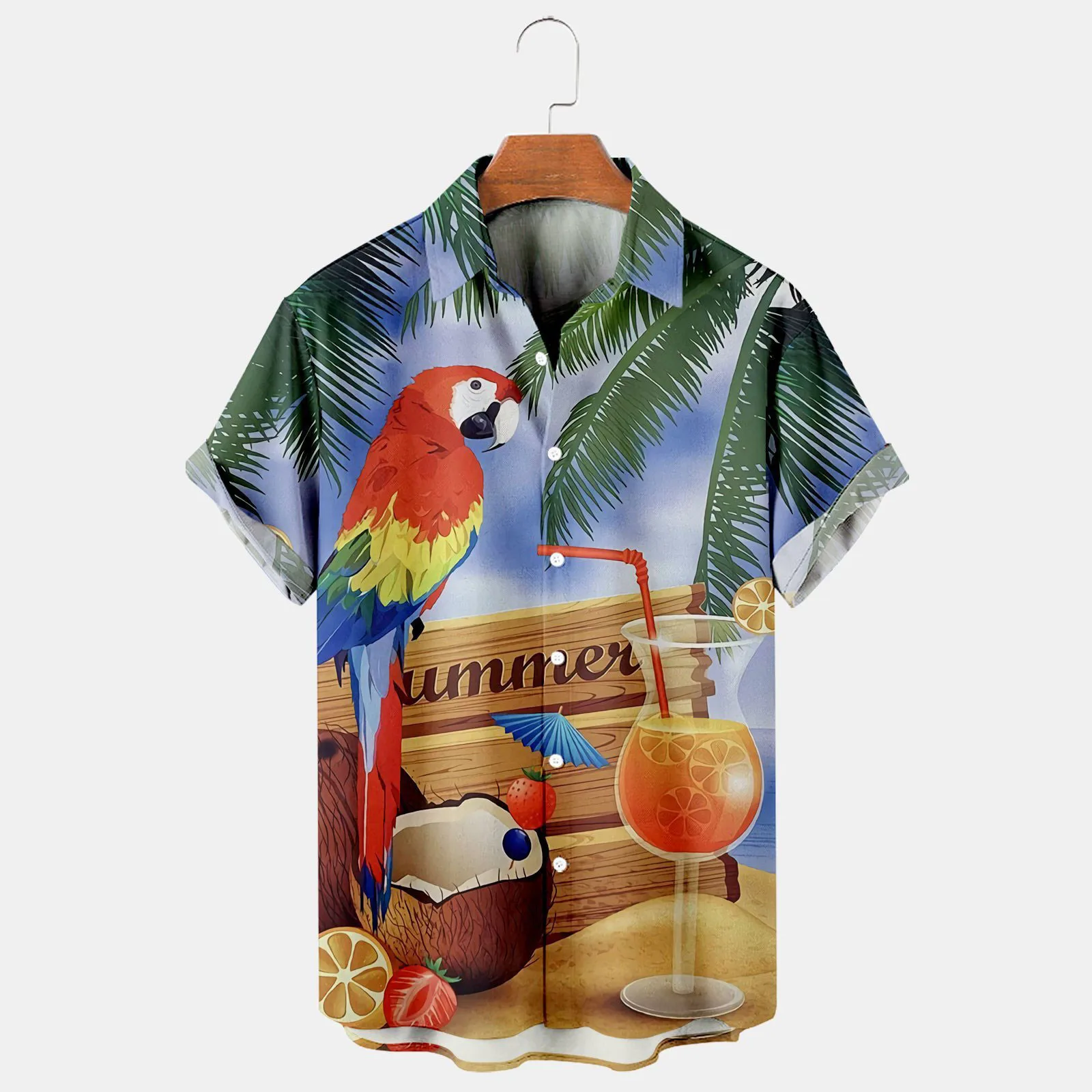 

Men's Casual Hawaiian Wine Glass Print Shirt hawaiian-shirt A03