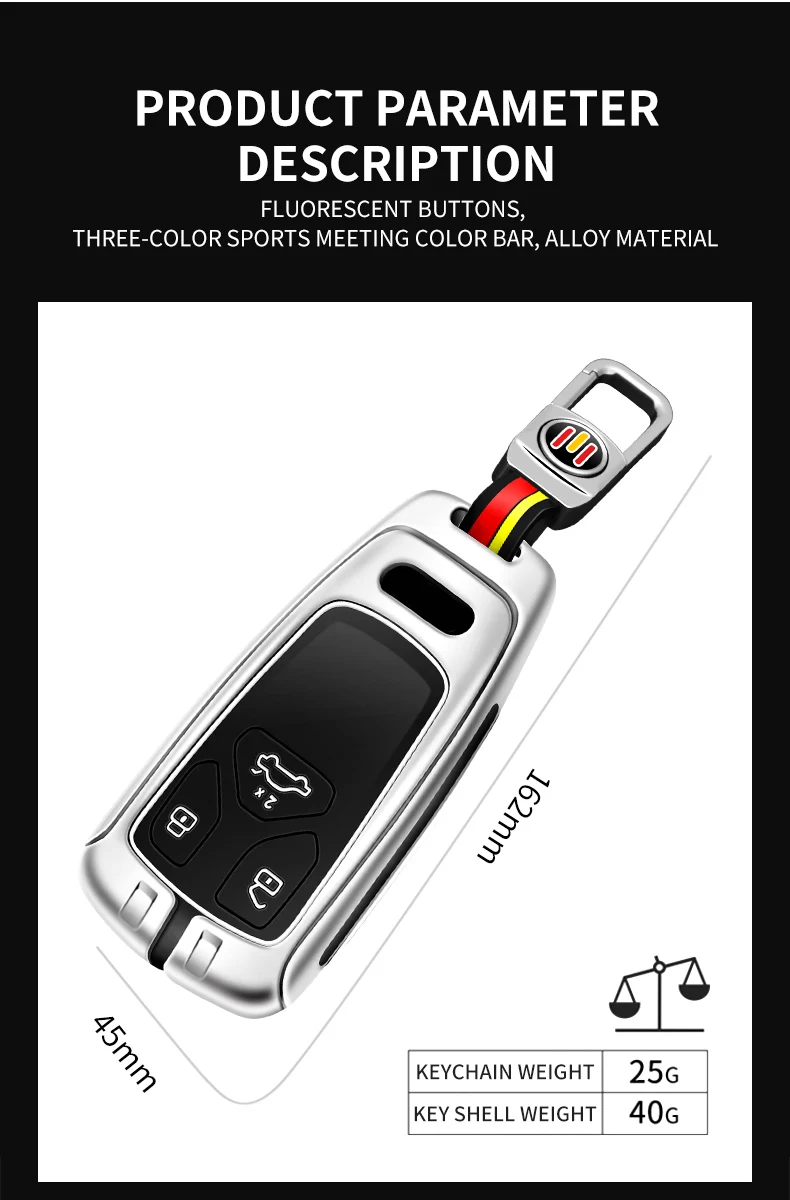 Portachiavi in metallo con telecomando per auto portachiavi per Audi A4 B9 A5 A6 8S 8W Q5 Q7 4M S4 S5 S7 TT TTS TFSI RS supporto senza chiave 18 Portachiavi in metallo con telecomando per auto portachiavi per Audi A4 B9 A5 A6 8S 8W Q5 Q7 4M S4 S5 S7 TT TTS TFSI RS supporto senza chiave - S3ce8695263334559b60f2384f850e6d8Z