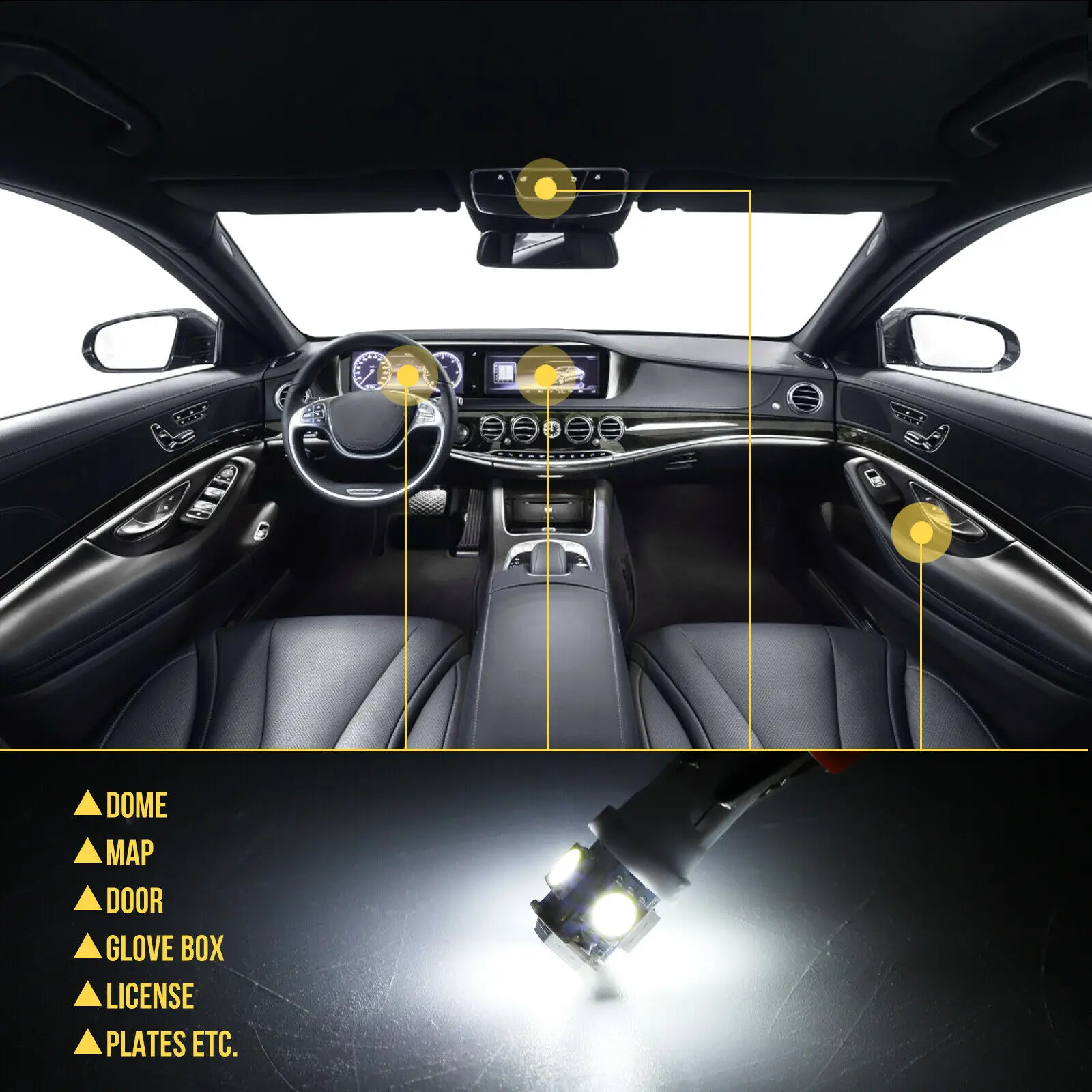 T10 5050 Car LED Light Bulb Interior Dome Trunk License Plate Lamps Kit For Bmw E53 E60 E90 Golf 4 7 23Pcs led car lights,car interior lamp,led interior lights,led car decoration lamp,car ambient lights,led lights