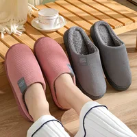 Winter Warm Fur Slippers Women Men Couples House Non Slip Soft Shoes Comfort Flat Heel Home Indoor Bedroom Plush Slippers 2