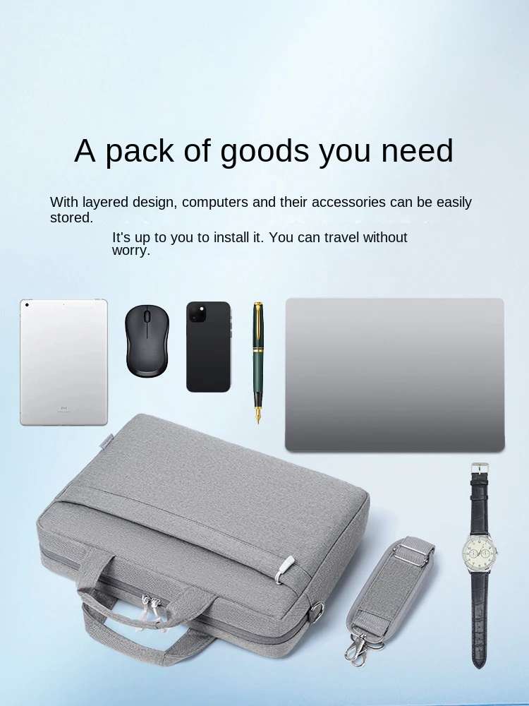 QINNXER Laptop Sling Weekend Bags Single Shoulder Handbag stylish 15.6 Thickened Shockproof Suitable for women Men's ladies work