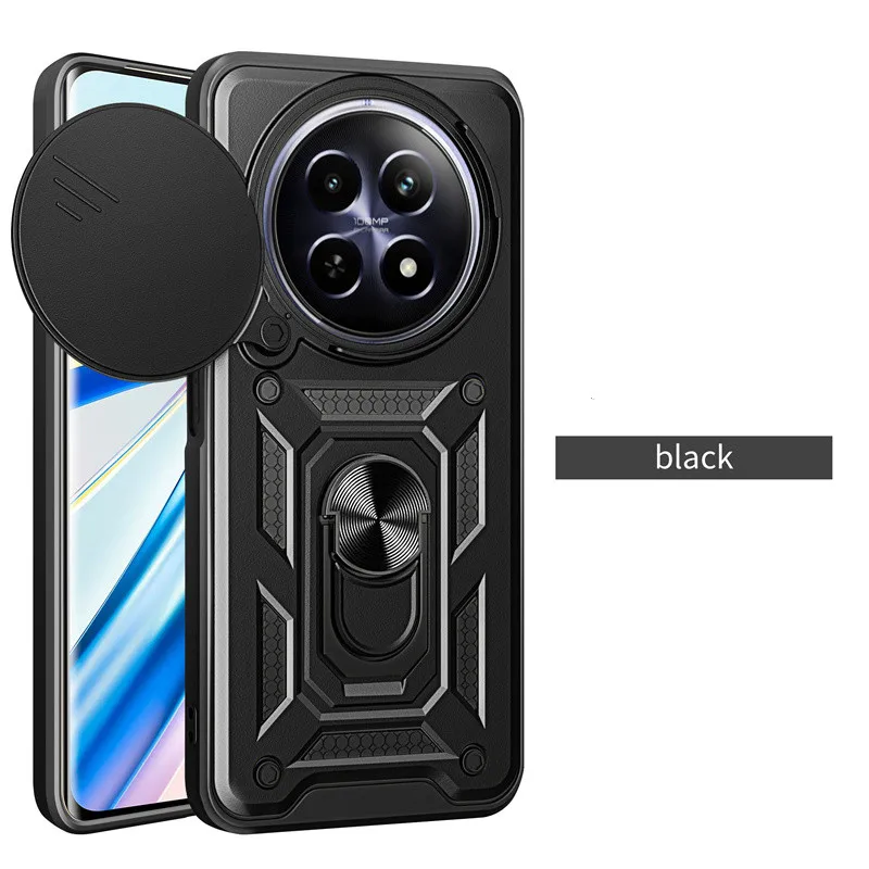 Enhanced Armor Case with Lens Protection and Magnetic Ring Holder