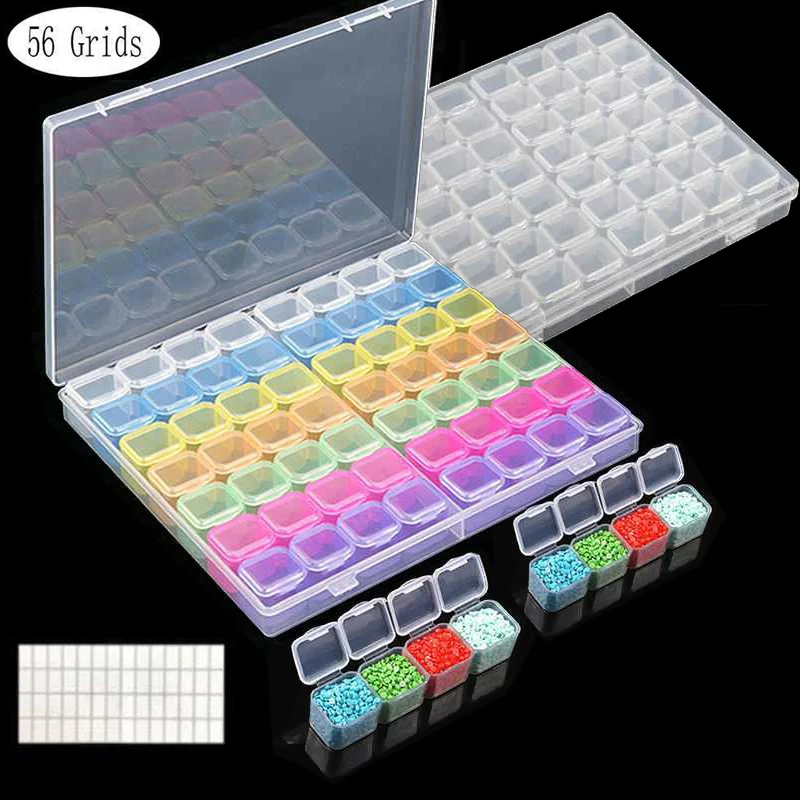 

56/28 пластиковый ящик для хранения, наборы для алмазной живописи, искусство ногтей, искусство, стразы для хранения бусин, органайзер для чехла, держатель, распродажа