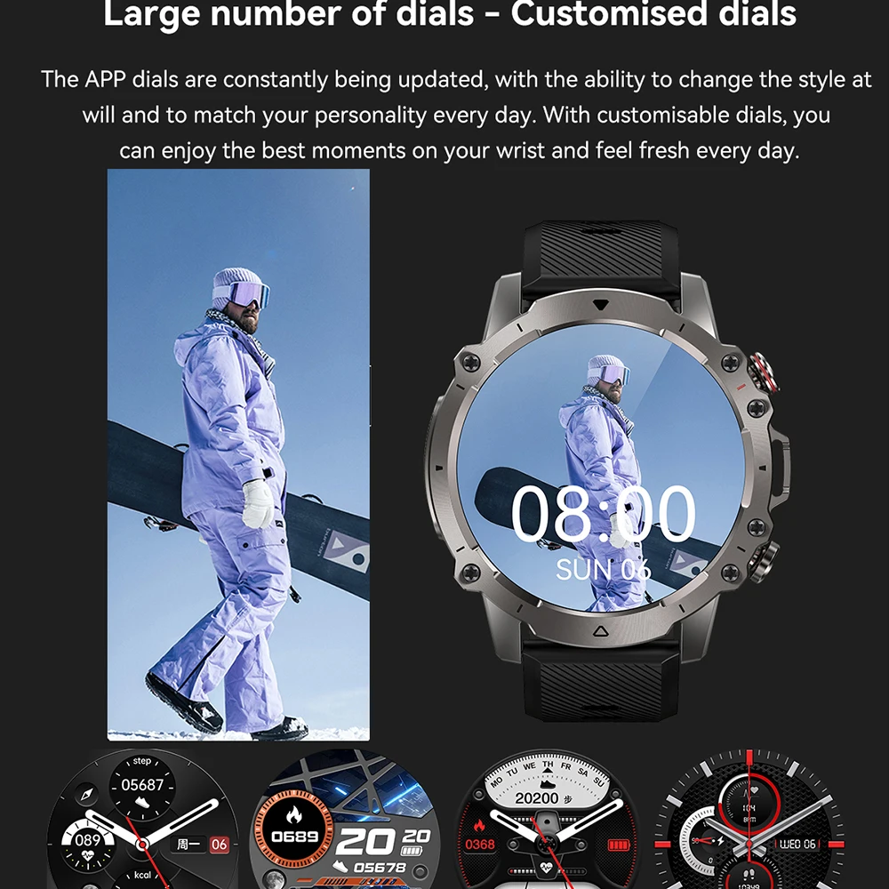 Homens ao ar Livre Relógio Inteligente 1.43 Polegada Blue Tooth Call 110 Mais Modos Esportivos Fitness Tracker Smartver Monitor de Saúde Pulseira Impermeável - Image 3