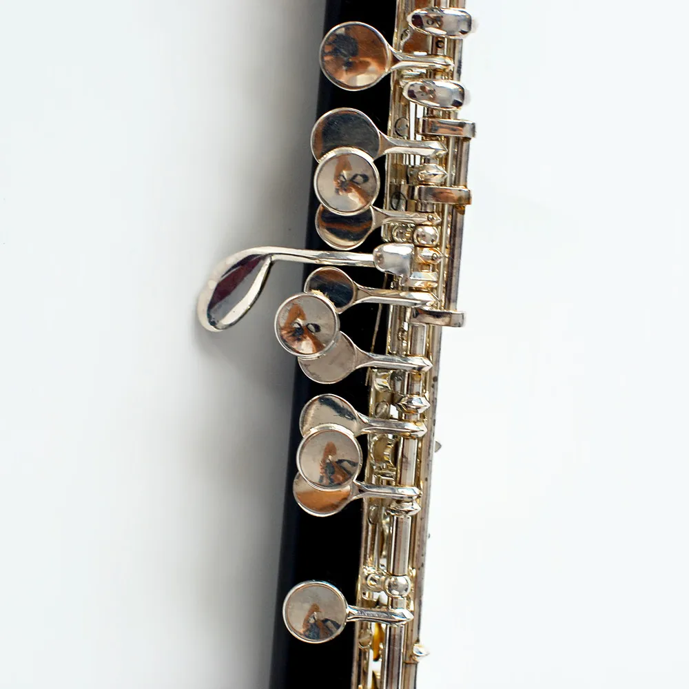 Nickle instruments on flute and flute tail Wood