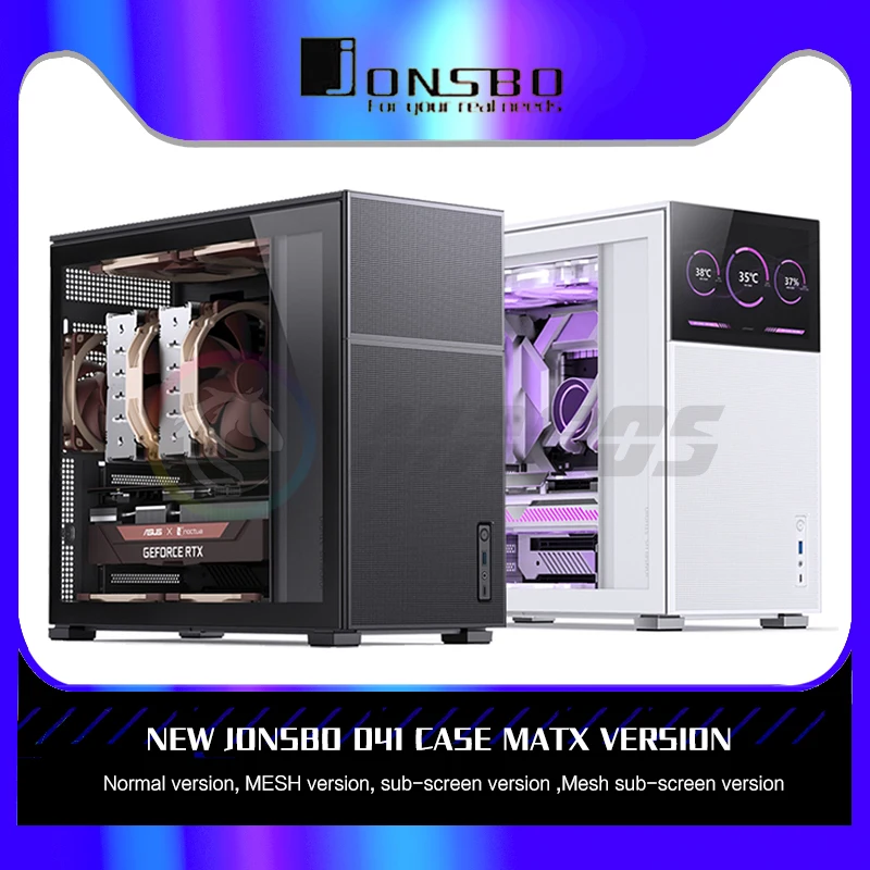 Jonsbo Pinecone D41 Mesh Atx Case Version, Supporta Dual 360 Cold Row Atx Power Supply Standard 8 "Schermo Secondario Nero Bianco