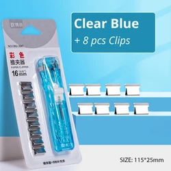 Compact Reusable Stapler for Office and School Use (Clear Blue)