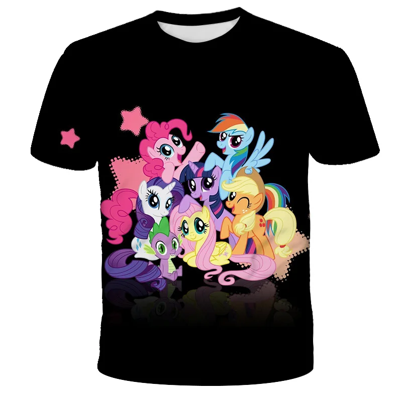 Boys Little Pony Anime Tshirts Kids Clothes Children T-Shirts For Baby Toddlers Cartoon Print T Shirts Short Sleeve Summer Tops t shirt kid