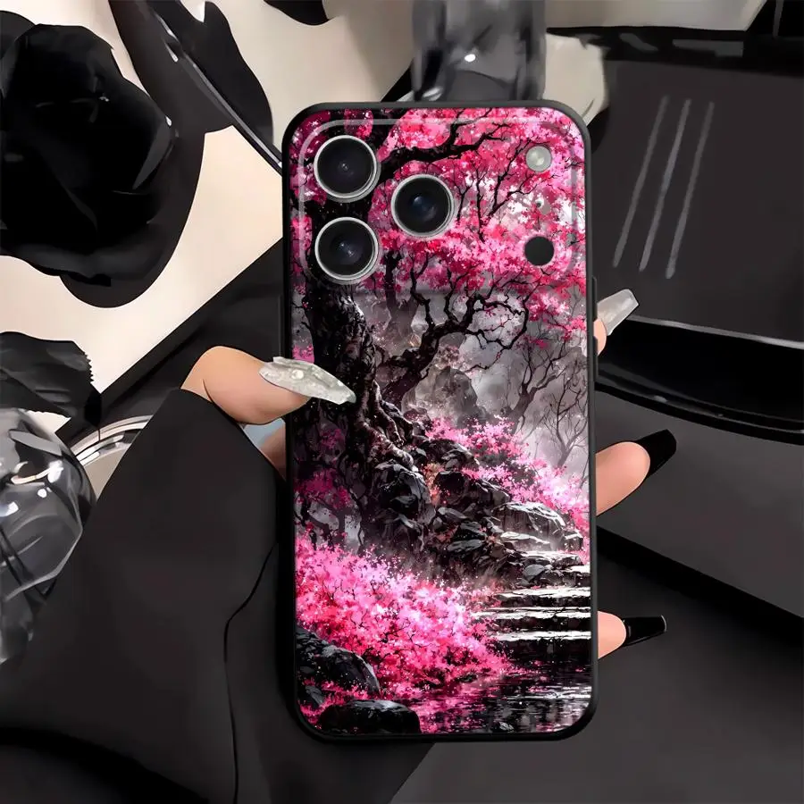 Skull and Purple Roses Art Phone Cover Case