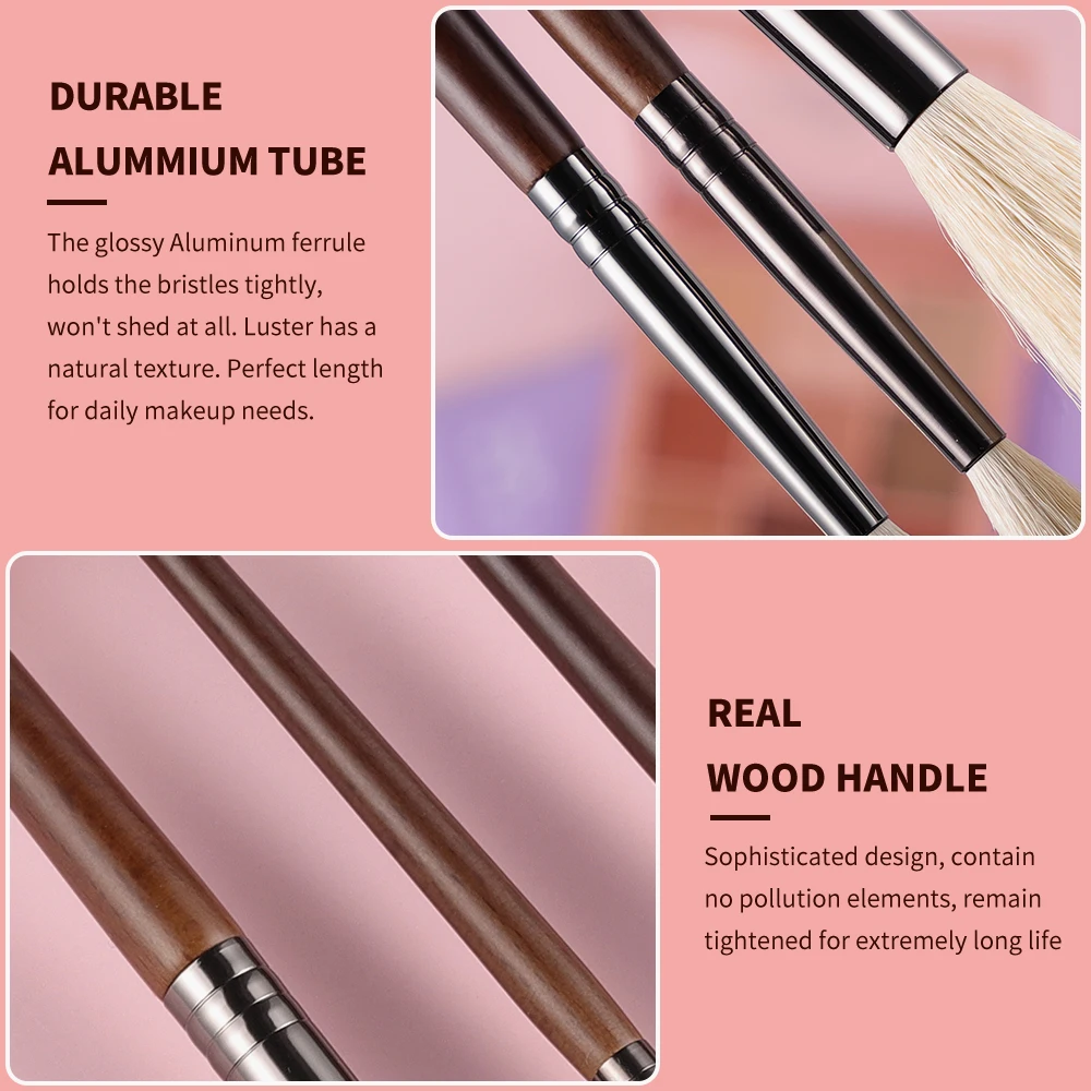 Smudge Makeup brushes 3PCS Natural Goat Hair Eyeshadow Detail and Highlight Blending Beauty Cosmetic Brushes makeup brush set makeup brush makeup tool set makeup tool
