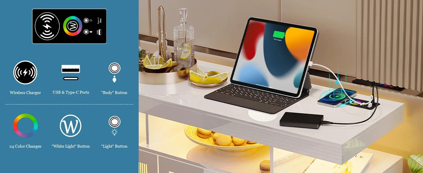 Buffet Cabinet with Charging Station