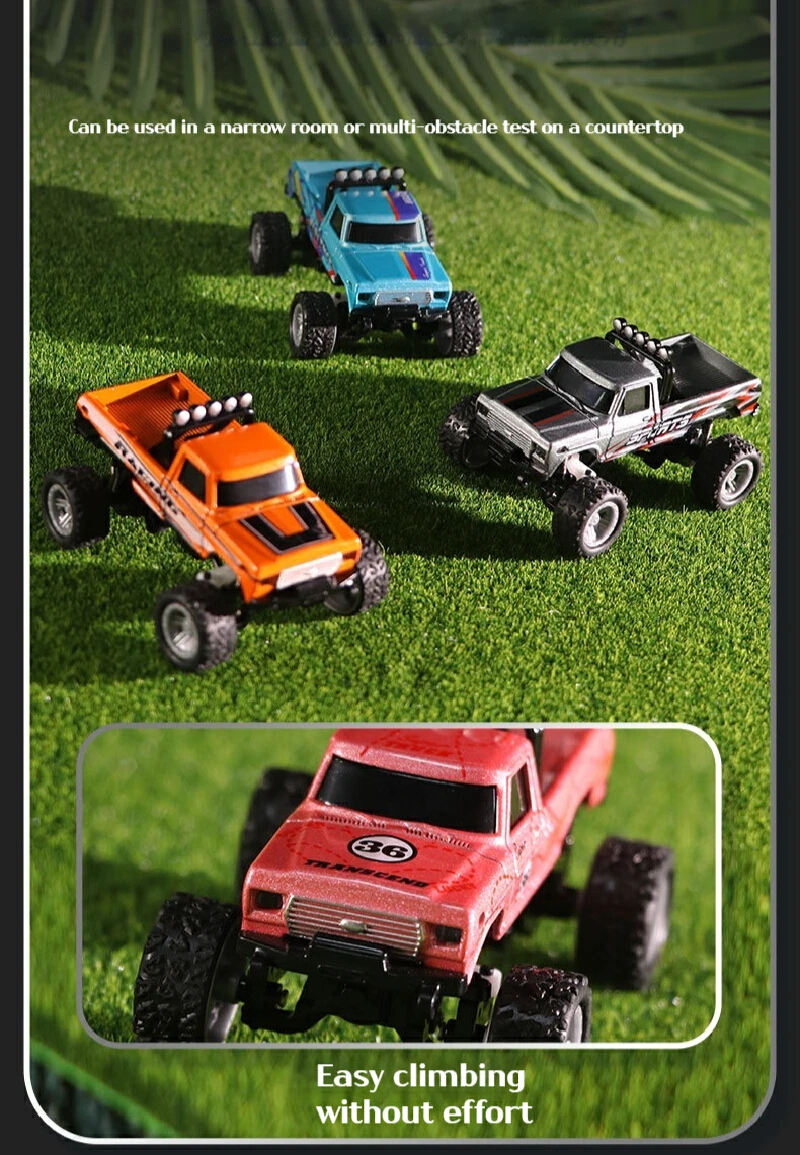 1:64 Speed ​​Mini Off-Road Remote Control Car Alloy Cool Lighting Shock Absorption Children's Desktop Competition Toy Small Gift 5