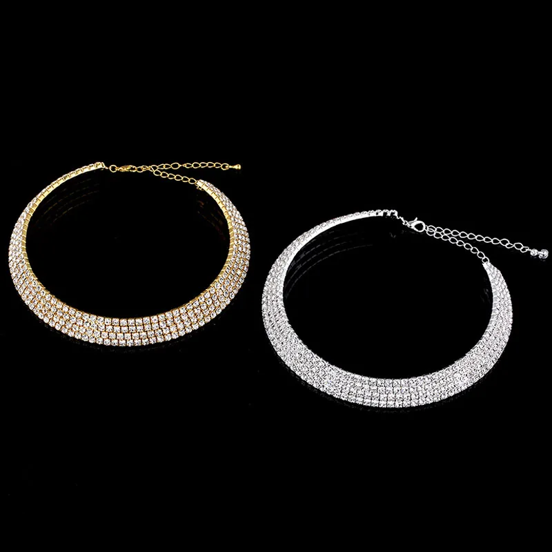 Women Metal Choker Necklace Bridal Wedding Jewelry