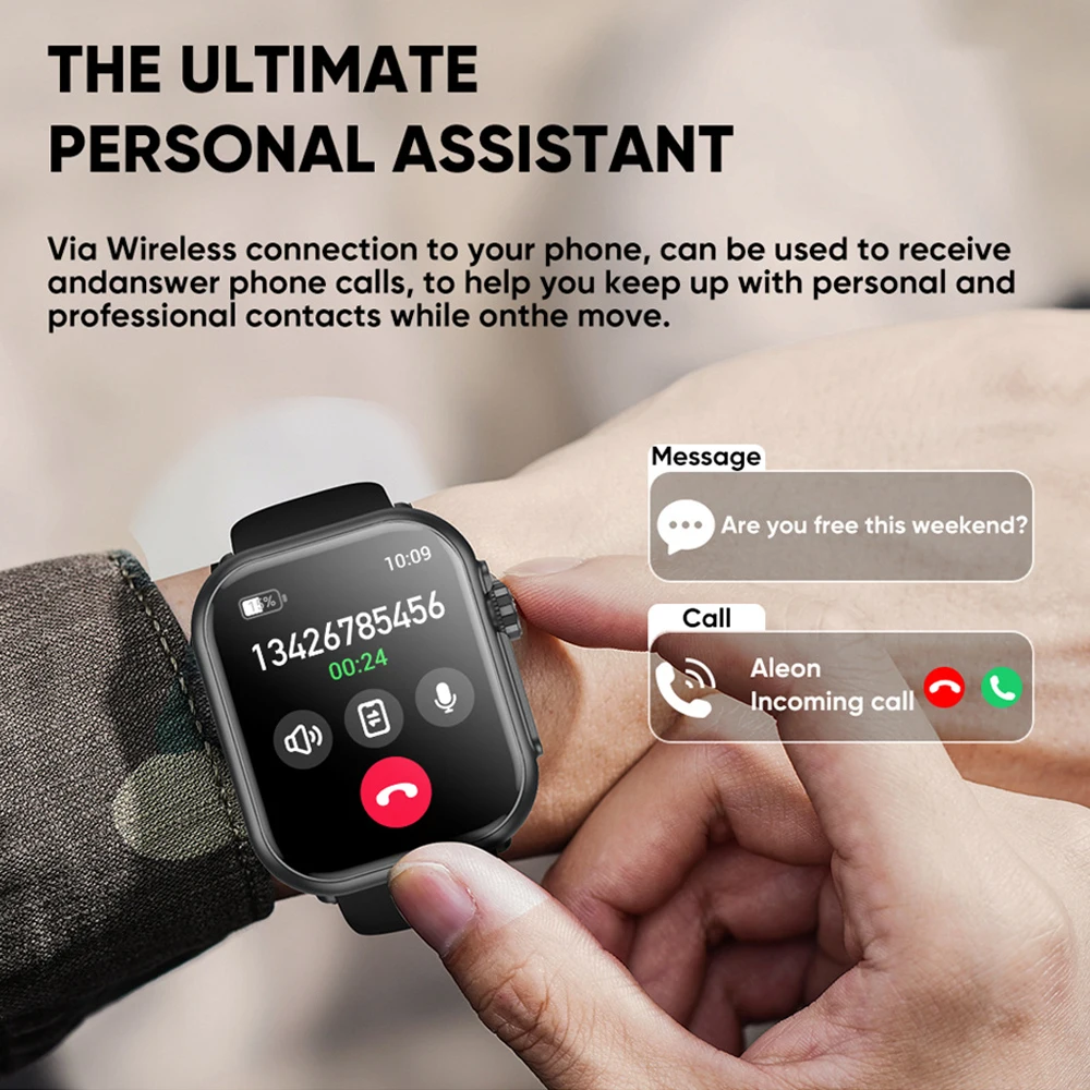 2025 New 1000mAh Battery AMOLED Smart Watch Ultra K62 Men Women Heart Rate 100+Sport HD Bluetooth Call IP67Waterproof SmartWatch