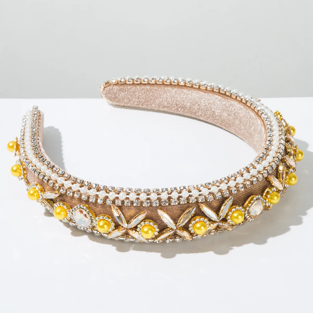 Europäisch-Amerikanisches Personalisiertes Haarband Barock Retro Breitkrempiges Stirnband Schwamm Hochwertige Luxus-Haaraccessoires – Detail 6