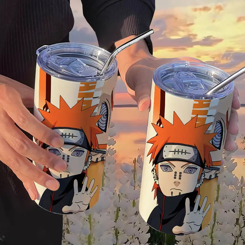 

Naruto Sasuke Thermos Cup with Straw Handy Cup Coffee Cup Ins High-looking Portable Stainless Steel Male and Female Students