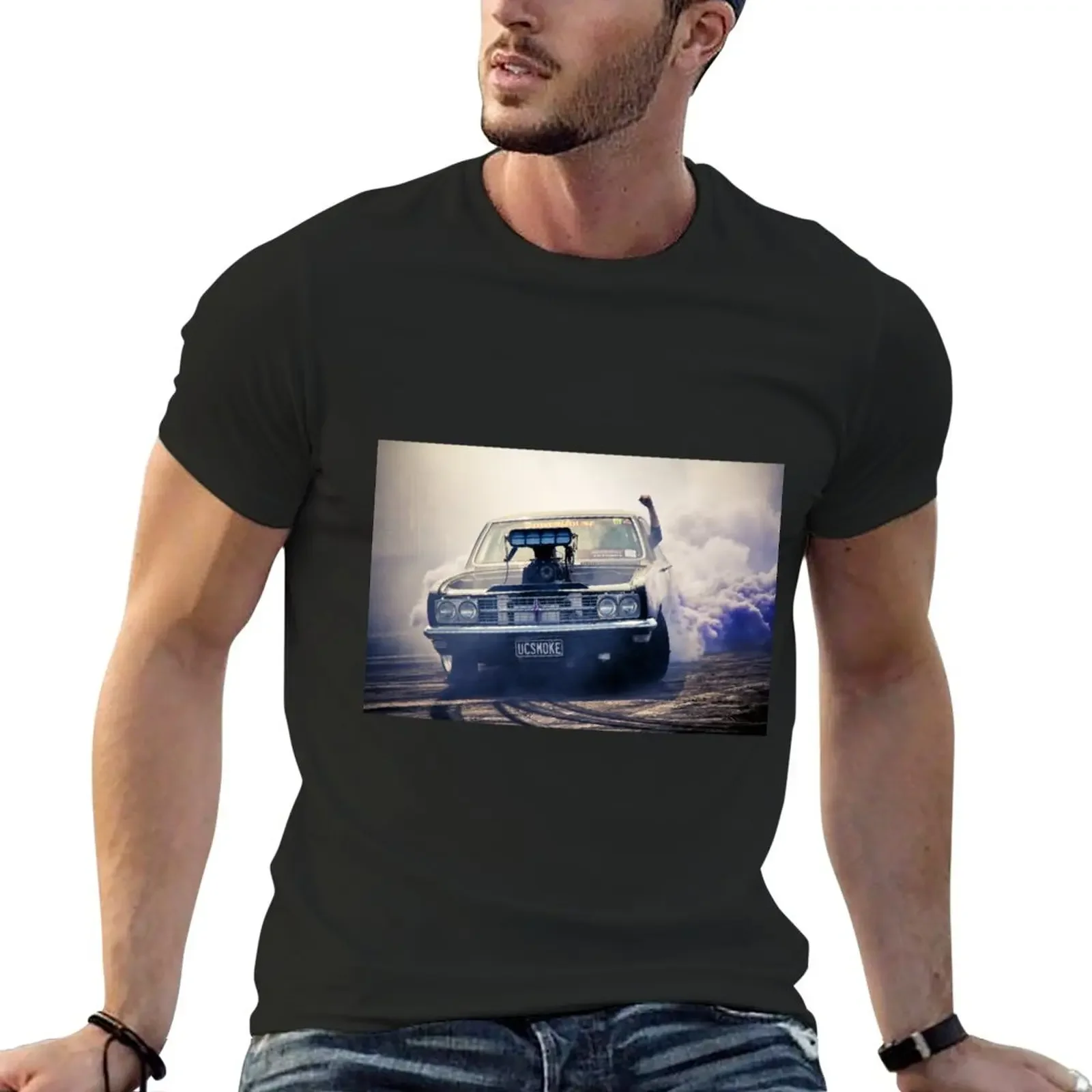 Ucsmoke Motorfest Burnout T-Shirt Camicetta Oversize Ad Asciugatura Rapida Plus Size Maglietta Firmata Da Uomo