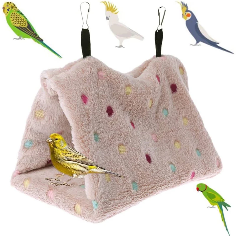Triangle Shape Bed Hammock Winter Warm Nests Pet Bird Parrot House Hanging Cave Cage Tent Portable Pet Supplies bird house bird cage
