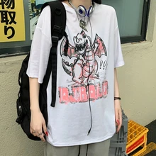 

Women Clothing Women Tshirt Y2k Japanese Harajuku Graphic Kawaii T Shirts Anime Cartoon Print Oversized T Shirt Loose Grunge Top