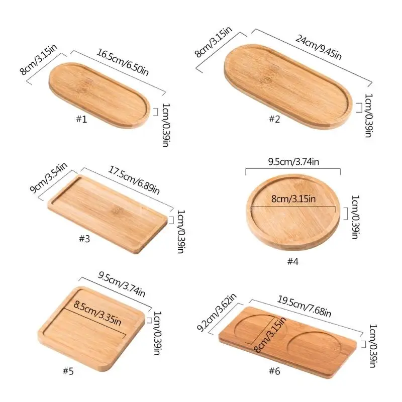 Multifunctional Plant Pot Holder Oval Bamboo Wood Plant Tray Bathroom Kitchen Shampoo Tray Round Plant Drainage Tray 6