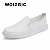 WOIZGIC Women's Ladies Female Woman Cow Genuine Leather White Vulcanized Shoes Flats Loafers Korean Slip On Leisure LLX-6688 1