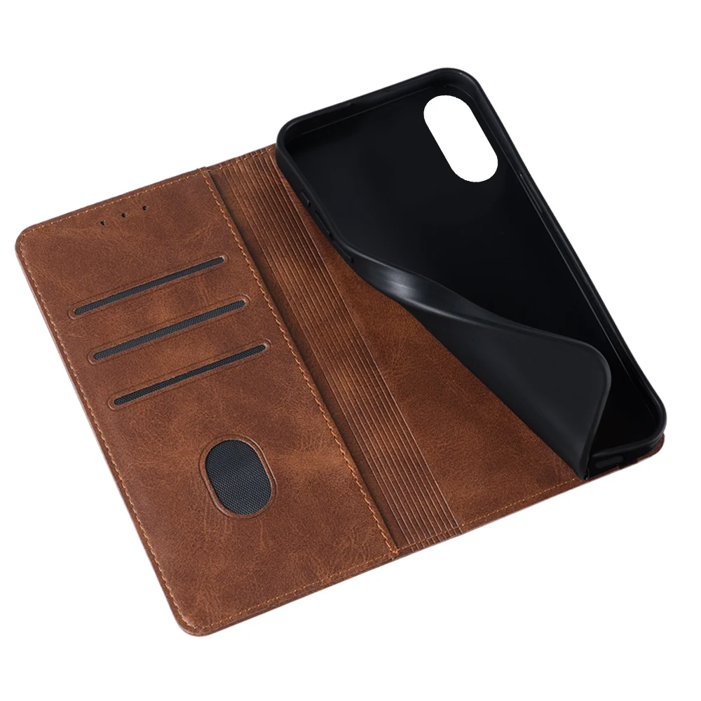 Elegant Leather Magnetic Flip Phone Case with Card Slots - Premium Protection