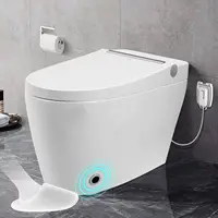 Heated Seat Smart Toilet, One Piece Toilet, Automatic Flush Tankless Toilet without Bidet,  Power Outage Flushing 1