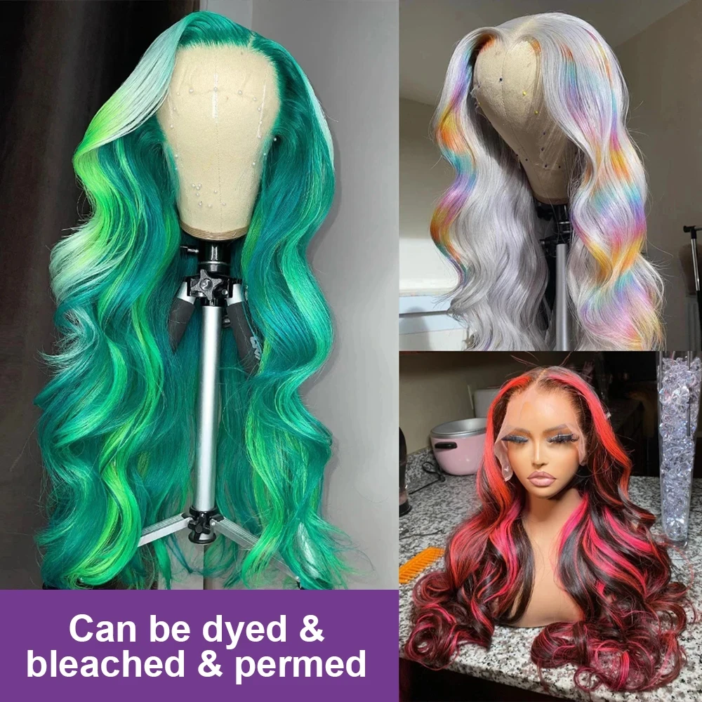 613 13x6 Lace Front Wigs Human Hair 100% Body Wave Blonde Lace Frontal Wigs 220 Density 40 Inch Natural Hairline With Baby Hair 5