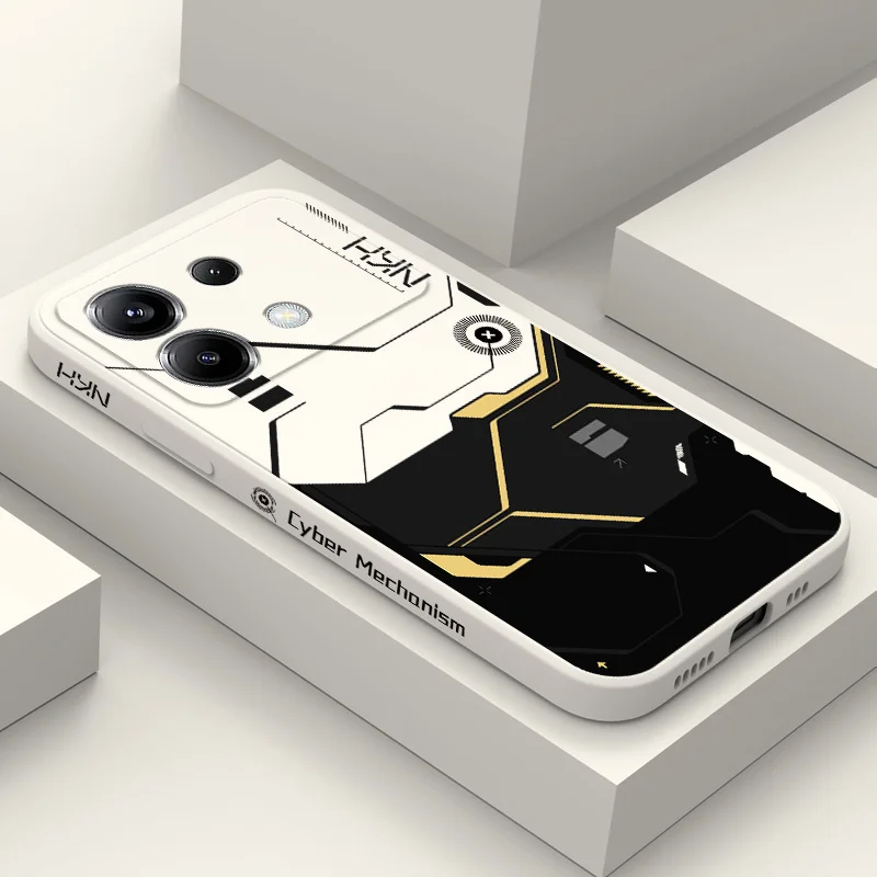 Gold Maschinen Telefon Fall Für Xiaomi Poco F8 F7 X7 X6 F6 M6 M5 M5S F5 X5 F4 X4 M4 F3 X3 Ultra Pro GT Silikon Abdeckung