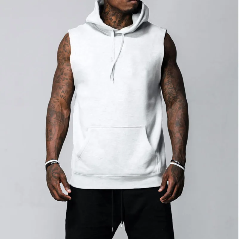 

Summer New Trend Men's Pullover Round Neck Mesh Leggings Sports Fitness Top Sleeveless Vest Speed Dry