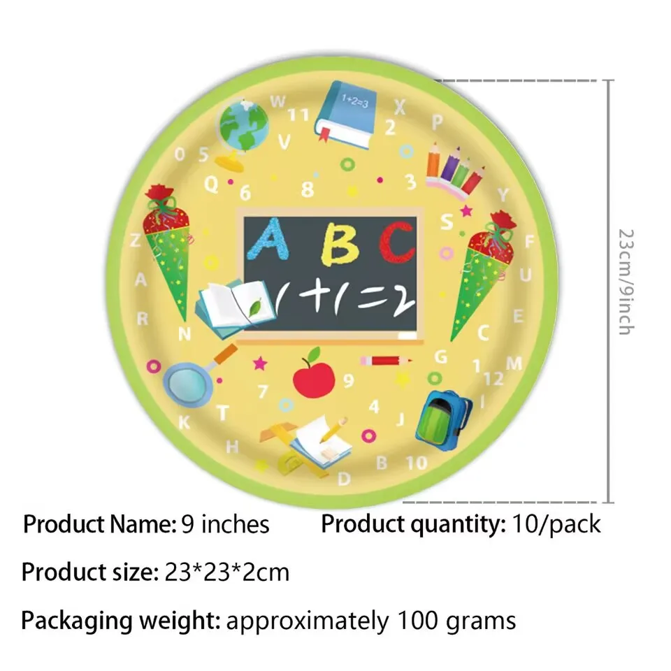New School Season Theme Disposable Tableware, Paper Cup Plates, Napkins, School Season Theme Holiday Party Supplies Decoration