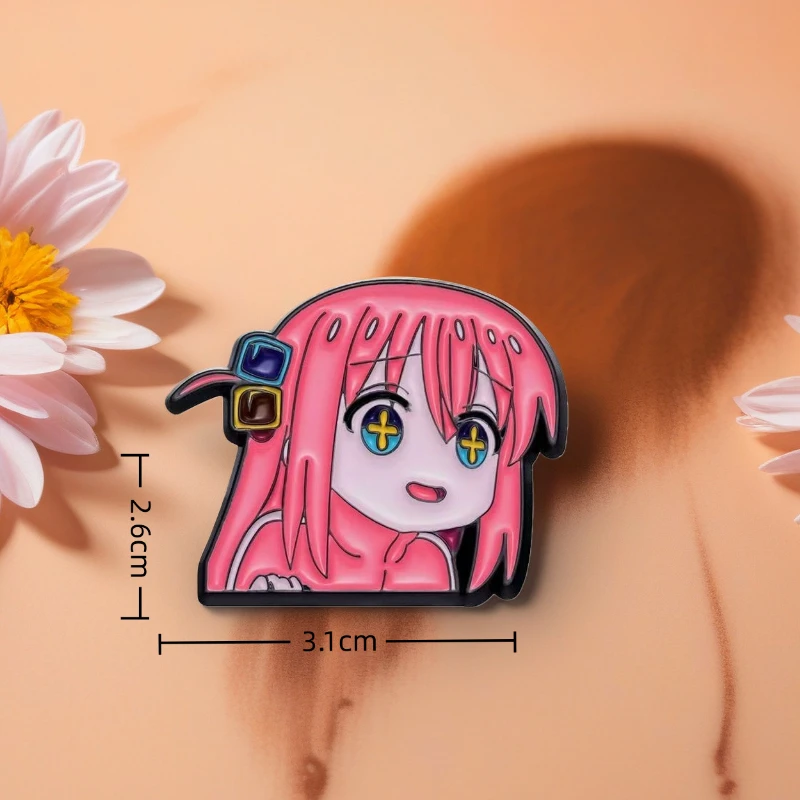 Bocchi the Rock! Hitori & Ryo Cartoon Metal Enamel Pin - Perfect Holiday Gift
