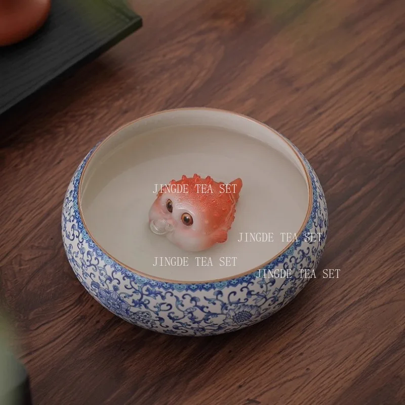 1pcs Color Changing Bubble Fish Tea Pet Lucky Pufferfish Decoration Tea Ceremony Accessories Desktop Ornament Cute Tea Play