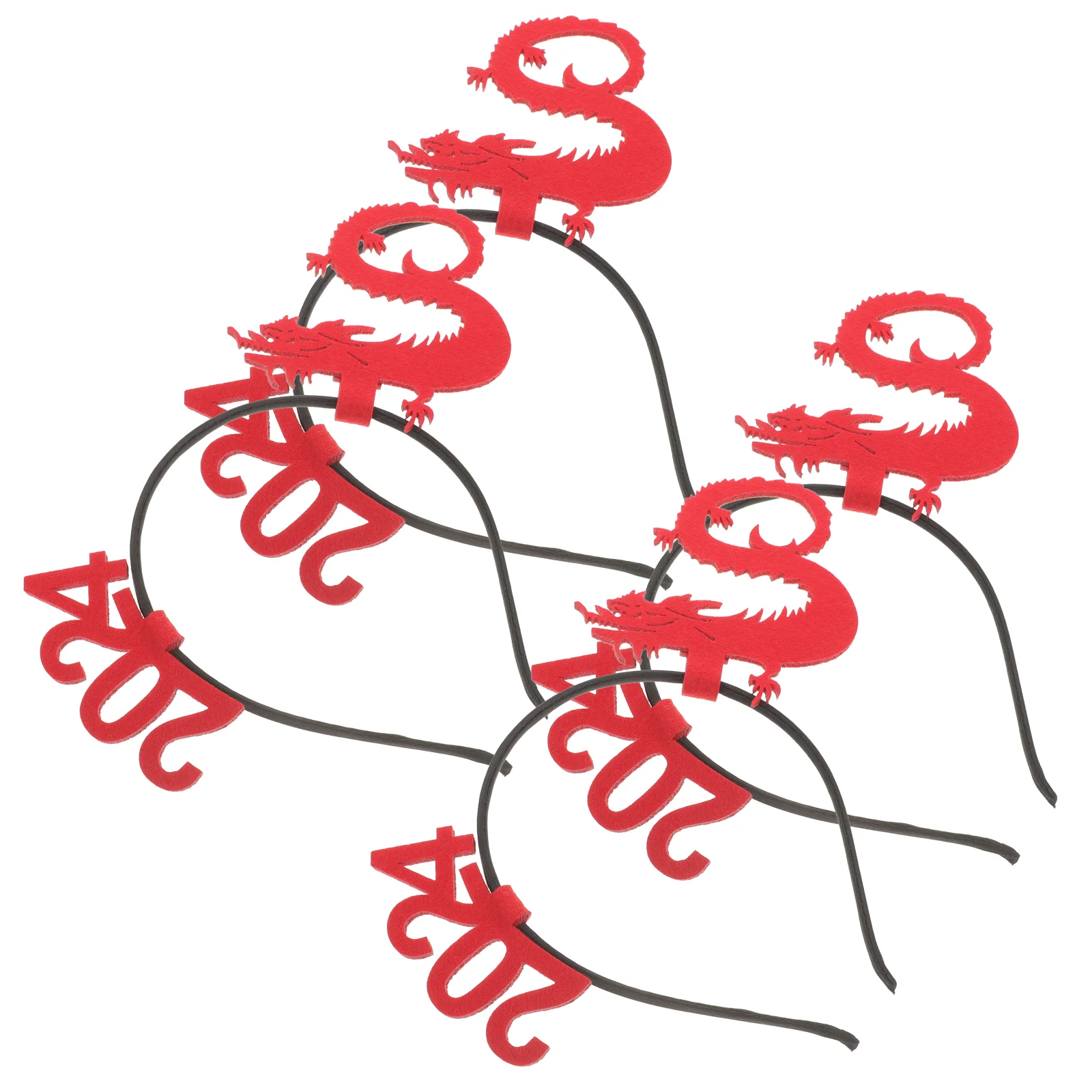 

4 Pcs Year of The Dragon Headband New Party Flash Headgear Hairband Plastic Supply Child Tiara