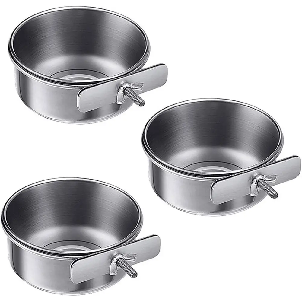 Pet Feeder Stainless Steel Anti-gnawing Food Water Feeding Bird Cup Bird Supplies For Parrot Myna Cat Dog parrot feeder bird feeder parrot feeding bowl