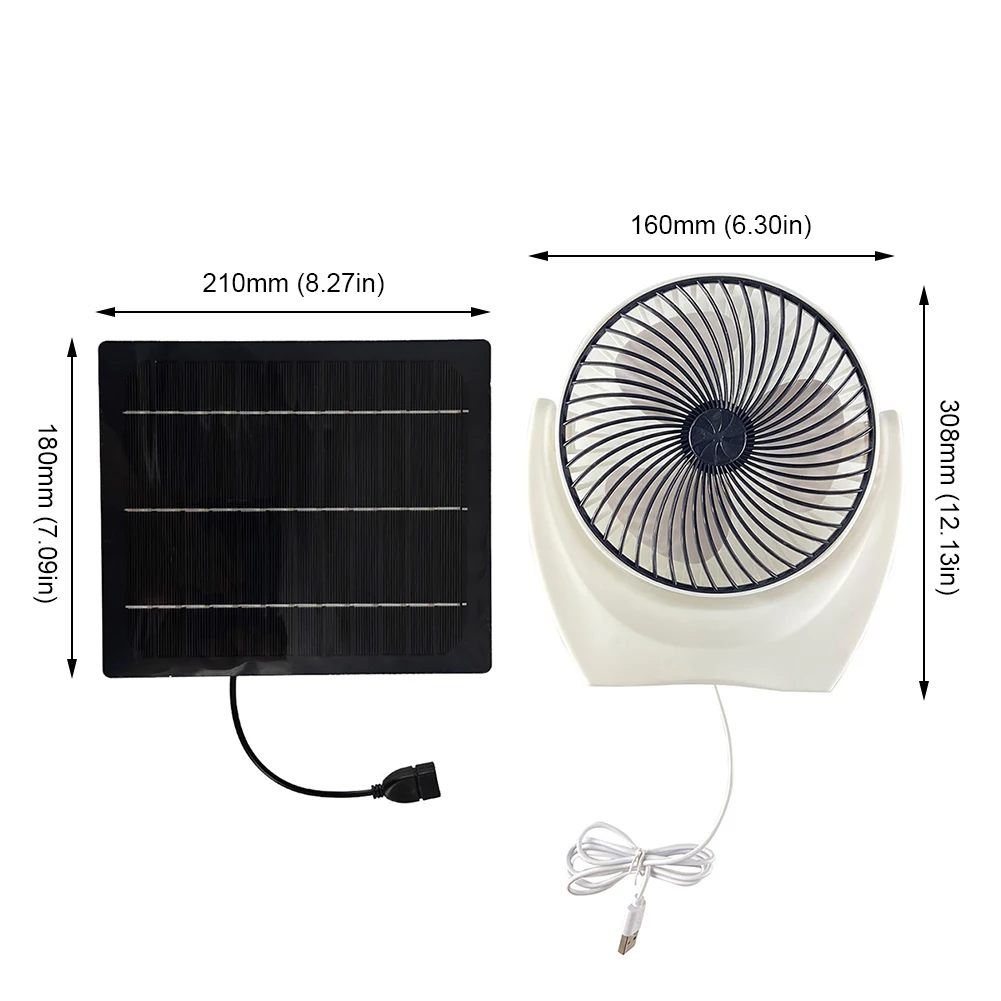 Solar Panel Fan Portable Solar Fan with USB Solar Powered Camping Fan Outdoor Fan for Picnic Barbecue Fishing Travel 6