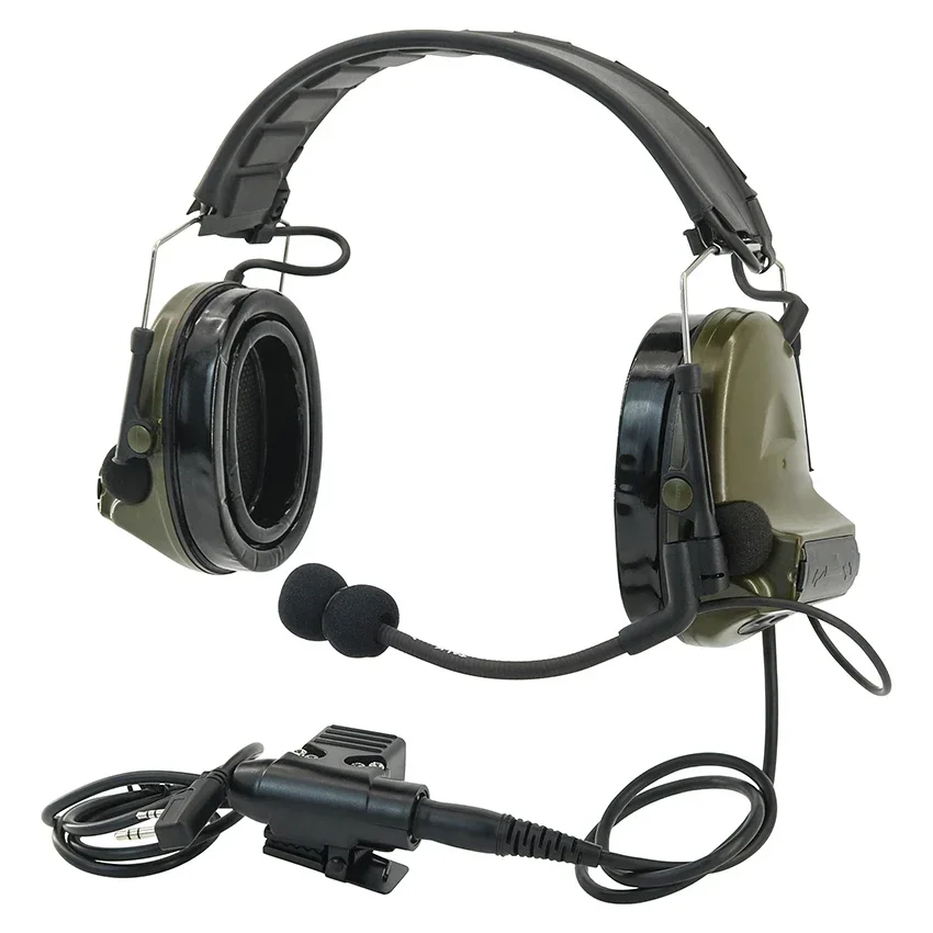 2023 New COMTAC II Tactical Headset Hearing Protection Noise Cancelling Sound Pickup C2 Silicone Earcups Shooting Headset