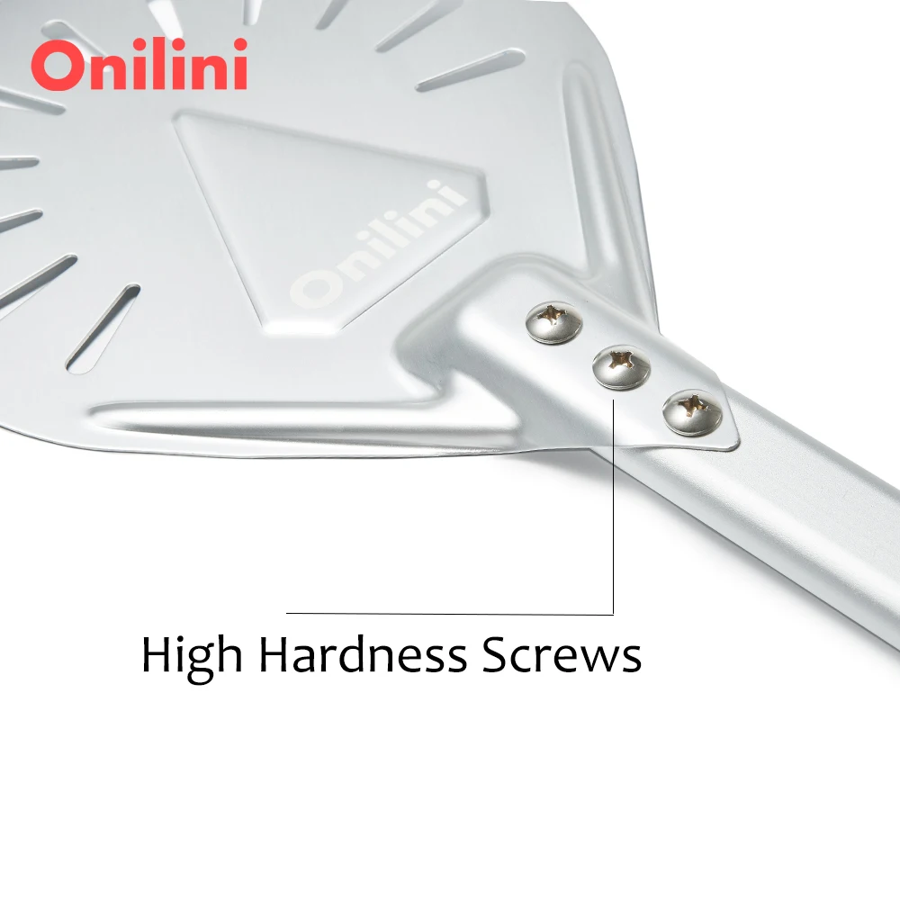 Onilini 7/8/9 inch Anodized Pizza Turning Peel Oven Copper Brush Set Pizza Shovel Grill Brass Cleaning Brush Accessories