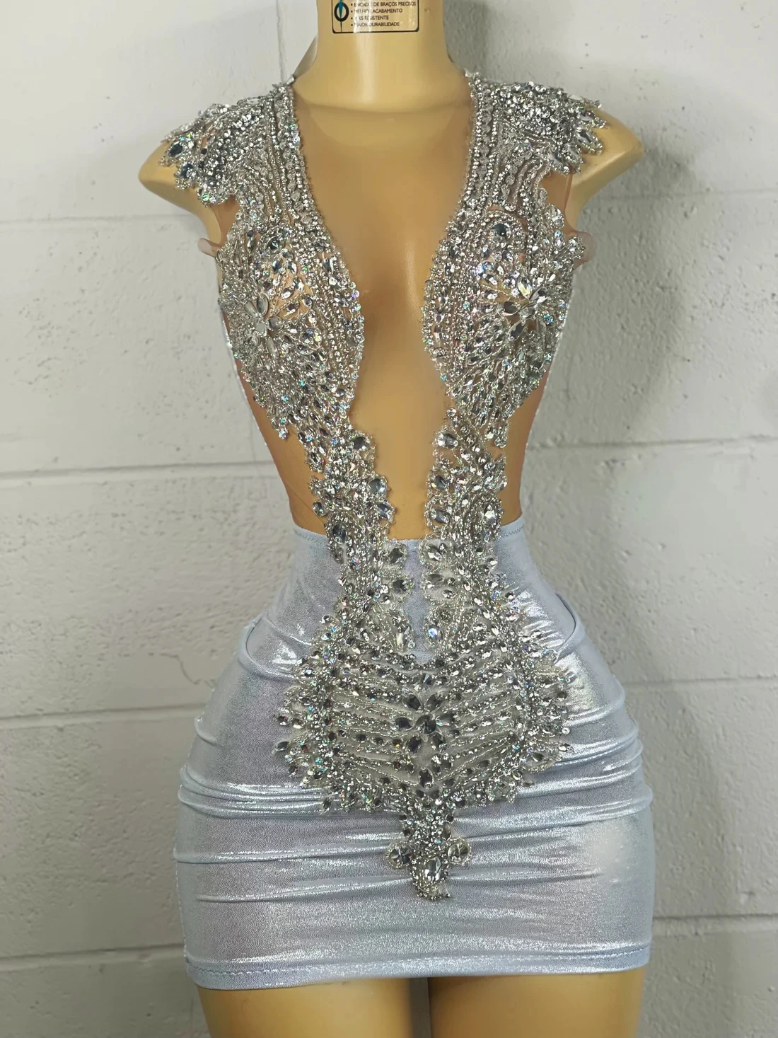 Silver Sheer Diamond Short Prom Dresses Black Girls Birthday Party Dresses African Mini Cocktail Dresses Homecoming Customized