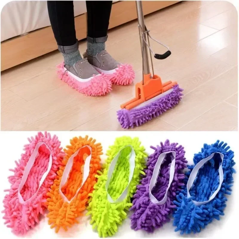Dust Mop Slippers Home Floor Cleaning Mopping Water Uptake Foot Socks Mop Caps MultiFunction