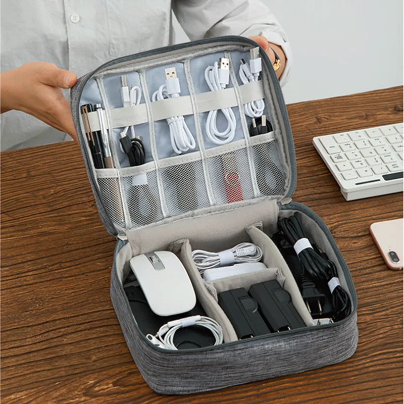 Portable Cable Storage Bag Waterproof Digital Electronic Organizer USB Data Line Charger Plug Storage Bag Travel Cable Organizer storage bag