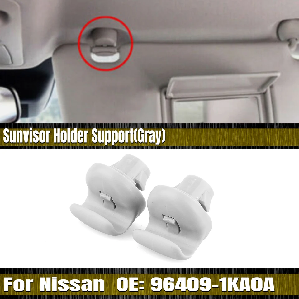 Pair Of Sun Visor Retainer Clips For Nissan Altima, Rogue, Infiniti QX60, QX56, JX35