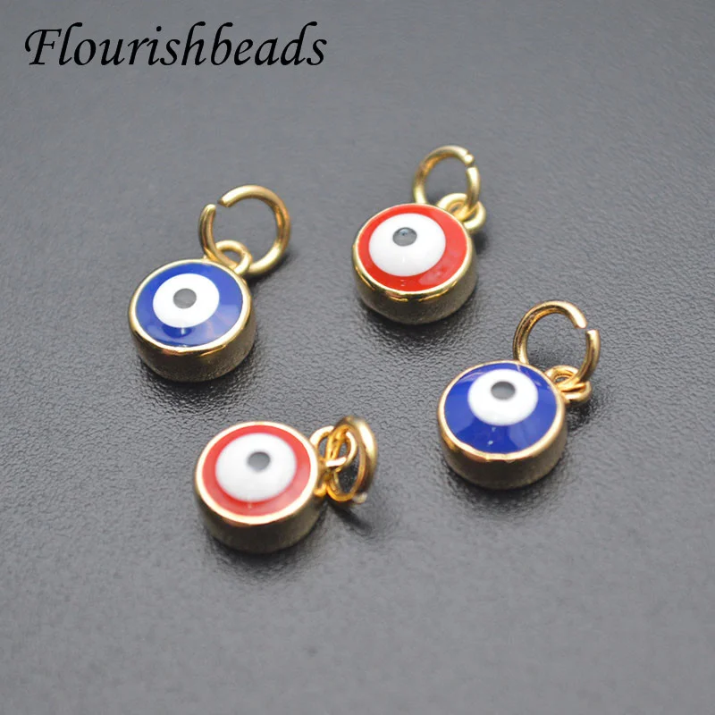 

30pcs Per Lot 7x9mm Nickel Free Anti Fading Royal Blue Red Enamel Evil Eye Cute Charms for Diy Jewelry Bracelet Earring Making