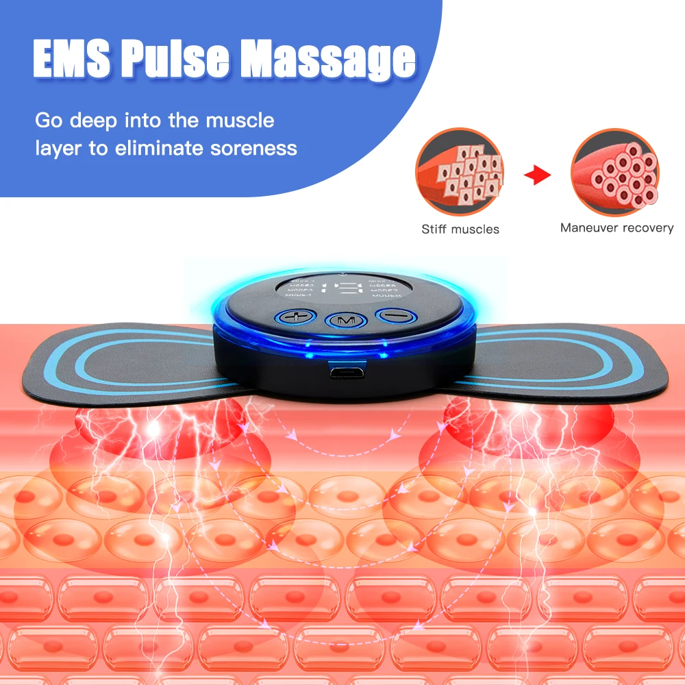 Plastic Mini Electric Ems Massager Massage Stick Patch, For Body Relaxation