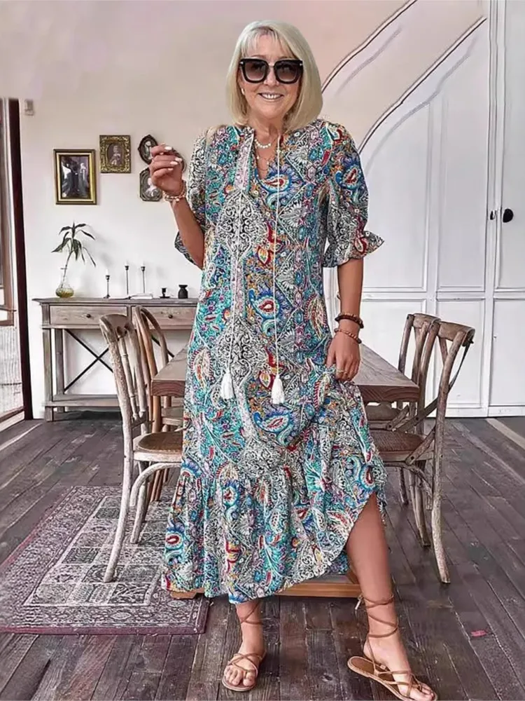 Women's Spring Summer Casual Holiday Dress New Print Fashion Elegant Loose  Clubwear Womens Clothing Party Dresses Robe Femme - AliExpress 200000345