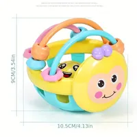 Balle de capture pour bébé, jouet Bendy, trotteur, développement de l'intelligence, hochet en plastique, cloche, beurre, 0 à 12 mois, 10cm, 1 pièce 2