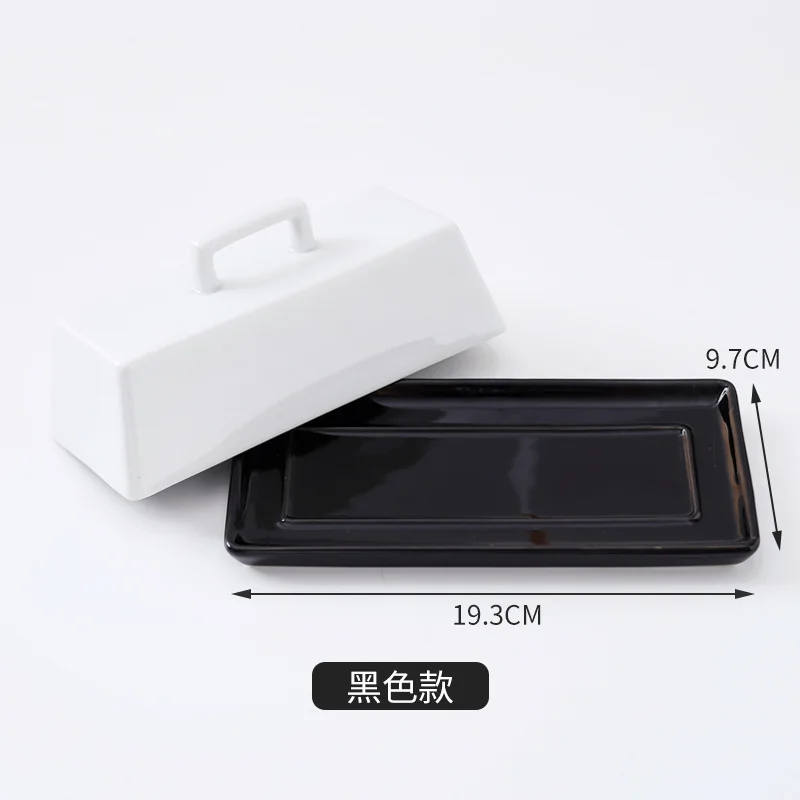 Creative Bow Pattern Butter Container Ceramic Box Restaurant Sealed Storage Box Cheese Butter Dish Tableware